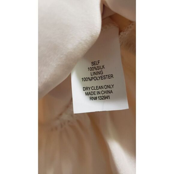 AMANDA UPRICHARD 100% Silk Champagne Tiered Sleeveless Dress Size‎ Large NWT - Picture 8 of 10